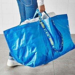 Ikea Blue Frakta Utility Shopping Tote Bag NWT Large